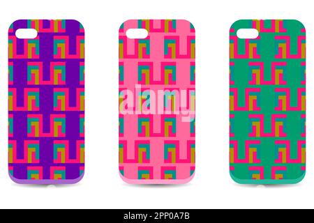 blocchi scatole vettoriali custodia di protezione del telefono, colorato cellulare custodia custodia di protezione in silicone Foto Stock