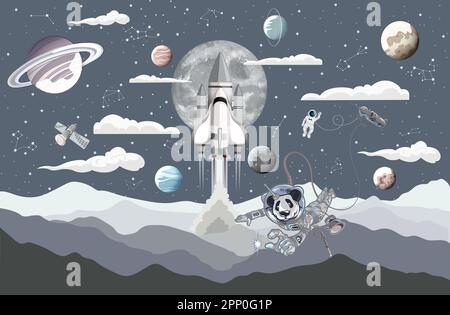 avventura spaziale in navetta per le stelle Foto Stock