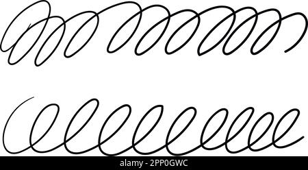 Doodle collezione di swirls scsquiggle disegnati a mano. Raccolta arricciature di scorrimento linea.illustrazione isolata del vettore Illustrazione Vettoriale