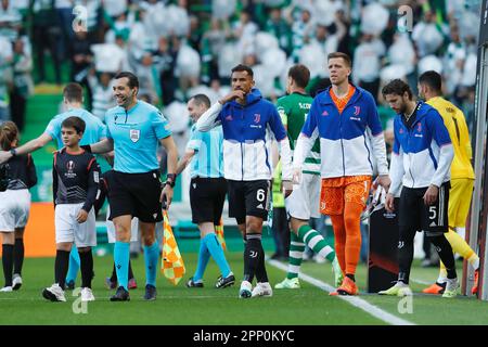 Lisbona, Portogallo. 20th Apr, 2023. Danilo (Juventus) Calcio/Calcio : UEFA Europa League quarti di finale 2nd tappa tra Sporting Clube de Portugal 1-1 Juventus FC all'Estadio Jose Alvalade di Lisbona, Portogallo . Credit: Mutsu Kawamori/AFLO/Alamy Live News Foto Stock