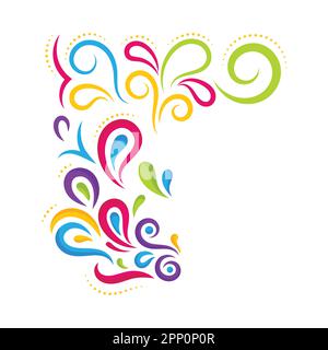 Colorato sfondo astratto decorativo con goccia ad arco con Copy Space. Illustrazione Vettoriale