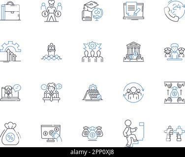 Raccolta di icone della linea di efficacia operativa. Efficienza, produttività, ottimizzazione, semplificazione, prestazioni, Effectualità, vettore di competenza Illustrazione Vettoriale