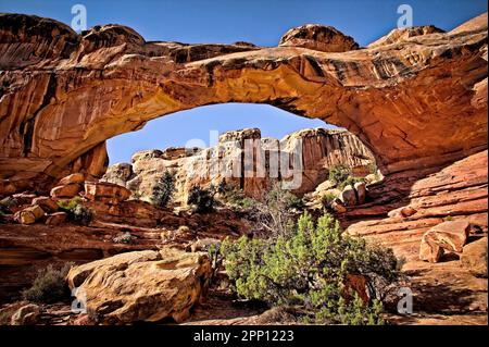 L'Hickman Bridge nel Capital Reef National Park, Utah. Foto Stock