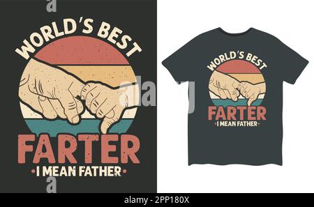 Miglior agricolatore al mondo significo Padre retro Vintage Father's Day T-shirt Design, Happy Father T-shirt design-V02 Illustrazione Vettoriale