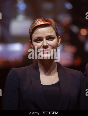 Principessa Charlene de Monaco visto durante la cerimonia del Rugby Club Toulonnais (RCT) Hall of Fame. Il Rugby Club Toulonnais (RCT) presenta la prima Rugby Hall of Fame inducendo otto giocatori durante una serata di gala allo Zenith di Tolone. Foto Stock