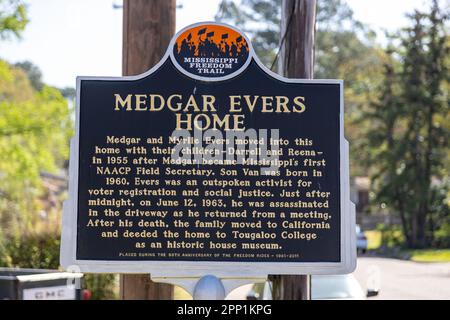 Jackson, MS - Marzo 2023: La casa di Medgar Evers è un monumento storico nazionale situato a Jackson, MS Foto Stock