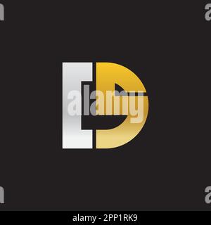 Lettere alfabetiche monogramma logo DS,SD,S e D, elegante e professionale lettera icona design su sfondo nero. Illustrazione Vettoriale