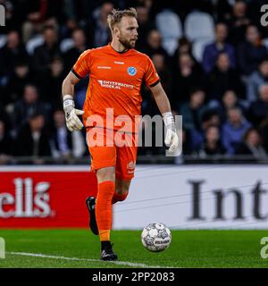 Doetinchem, Paesi Bassi. 21st Apr, 2023. DOETINCHEM, PAESI BASSI - 21 APRILE: Portiere Hidde Jurjus di De Graafschap durante la partita olandese di Keukenkampioendivisie tra De Graafschap e ADO Den Haag a De Vijverberg il 21 aprile 2023 a Doetinchem, Paesi Bassi (Foto di Marcel ter Bals/Orange Pictures) Credit: Orange Pics BV/Alamy Live News Foto Stock