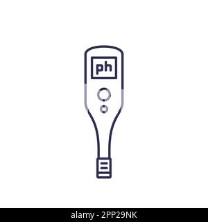 indicatore di ph o icona tester, analisi di acqua e terreno Illustrazione Vettoriale