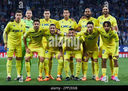 Cornellà de Llobregat, Spagna. 21st Apr 2023. Cadiz CF Players Credit: Saolab/Alamy Live News Foto Stock