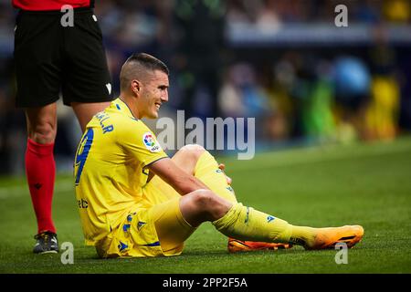 Cornellà de Llobregat, Spagna. 21st Apr 2023. Sergio Guardiola di Cadice CF Credit: Saolab/Alamy Live News Foto Stock