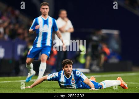 Cornellà de Llobregat, Spagna. 21st Apr 2023. Leandro Cabrera di RCD Espanyol Credit: Saolab/Alamy Live News Foto Stock