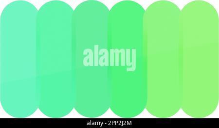 Modello di fusione delle forme geometriche delle pillole con il gradiente di colore da luce a verde brillante. Modello moderno astratto ad alta risoluzione con spazio di copia. Foto Stock