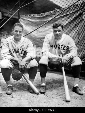Lou Gehrig e Babe Ruth dei New York Yankees Foto Stock