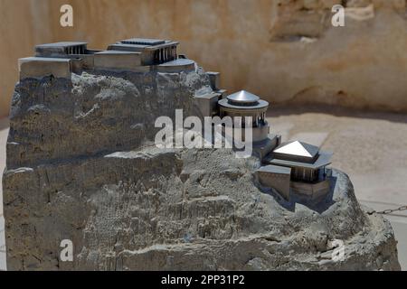 Statua del palazzo Masada nel deserto della Giudea Israele Foto Stock