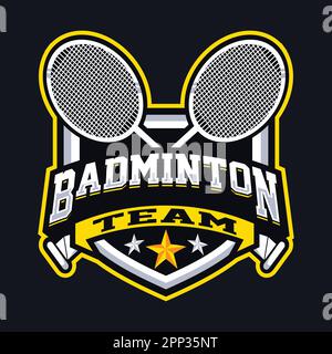 Logo mascotte Team Badminton Illustrazione Vettoriale