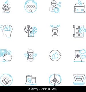 Icone lineari del commercio mondiale. Globalizzazione, importazioni, esportazioni, Commercio, Tariffe, Supply chain, Free trade line vector e concept signs. Logistica,e Illustrazione Vettoriale