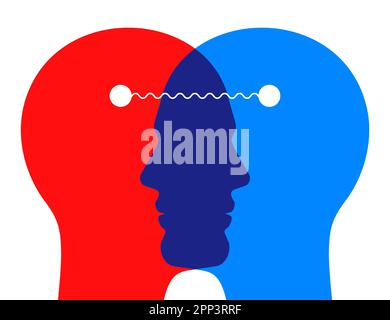 Persone che condividono idee e pensieri. Illustrazione vettoriale del concetto di comunicazione umana. Illustrazione Vettoriale