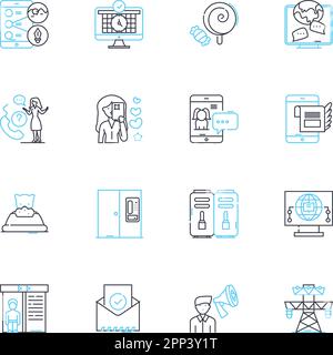 Computer helper icone lineari set. Driver, firewall, antivirus, malware, spyware, Adware, vettore di linea del Registro e segni di concetto. Backup, Nerk Illustrazione Vettoriale