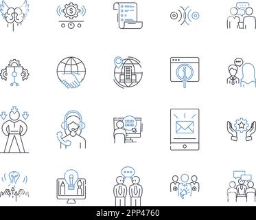 Collezione di icone di linea per la raffinatezza personale. Coltivazione, sviluppo, miglioramento, trasformazione, crescita, Progressione, maturità vettoriale e lineare Illustrazione Vettoriale