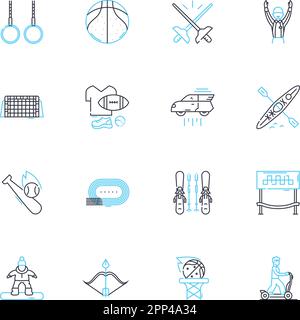 Set di icone lineari di correzione. Recupero, Restauro, Rinnovamento, rigenerazione, resilienza, Wellness, linee armoniche vettoriali e segnali concettuali. Equilibrio, totalità Illustrazione Vettoriale