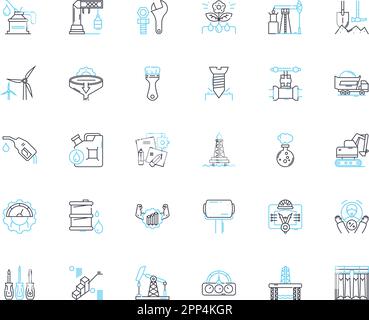 Set di icone lineari per ingegneria informatica. Codifica, hardware, software, digitale, algoritmo, Nerking, linee di Cybersecurity e segnali concettuali Illustrazione Vettoriale