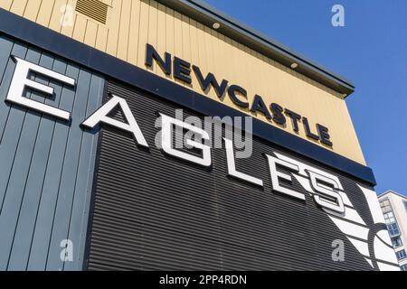 Newcastle Eagles Basketball Arena, sponsorizzata da Vertu, a Elswick, Newcastle upon Tyne, Regno Unito. Foto Stock