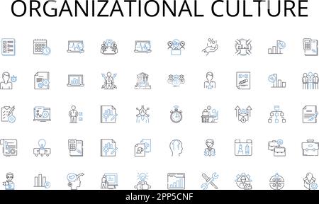 Collezione di icone della linea cultura organizzativa. Visione, Optometria, Occhiali, Screening, ottico, Rifrazione, vettore oftalmologo e lineare Illustrazione Vettoriale