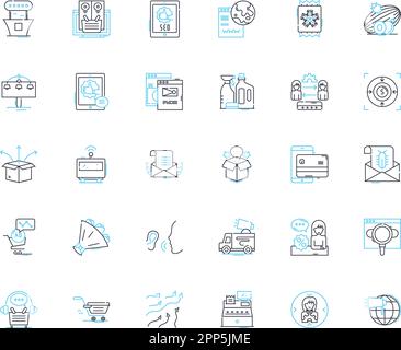 Set di icone lineari regionali per le aziende. Localizzazione, prossimità, territorio, Comunità, dati demografici, Cultura, Influencers vettore di linea e segnali concettuali Illustrazione Vettoriale