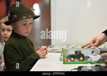 Brno, Repubblica Ceca. 22nd Apr, 2023. National Livestock Show, National Gamekeeping Show e International Fair for Livestock Production Animal Tech a Brno, Repubblica Ceca, 22 aprile 2023. Credit: Vaclav Salek/CTK Photo/Alamy Live News Foto Stock