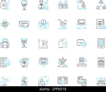 Set di icone lineari social nerk. Comunità, connettività, interazione, condivisibilità, viralità, Nerk, vettore di linea di amicizia e segnali di concetto Illustrazione Vettoriale
