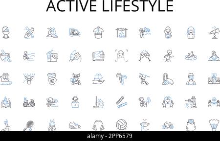 Collezione di icone linea stile di vita attivo. Hardware, software, scheda madre, CPU, GPU, RAM, vettore SSD e illustrazione lineare. HDD, BIOS, struttura del monitor Illustrazione Vettoriale
