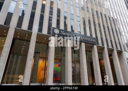 La sede centrale della News Corporation a New York, NY, USA Foto Stock