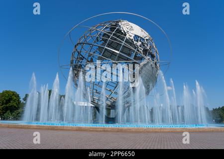 New York City, USA - 19 agosto 2022: Unisphere in Flushing Meadows - Corona Park a New York. Foto Stock