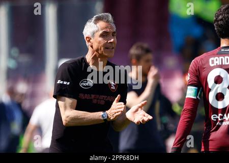 Salerno, Napoli, Italia. 22nd Apr, 2023. Paujlo Sousa allenatore di Salernitana durante la Serie Italiana Una partita di calcio tra Salernitana e Sassuolo a Salerno, 22 aprile 2023. (Credit Image: © Ciro De Luca/ZUMA Press Wire) SOLO PER USO EDITORIALE! Non per USO commerciale! Foto Stock