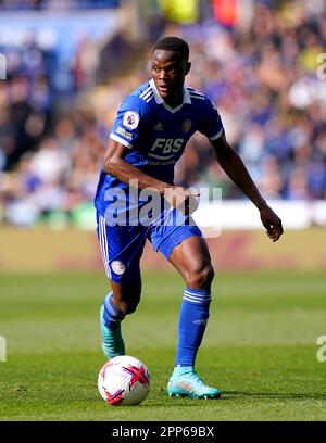 Patson Daka di Leicester City durante la partita della Premier League al King Power Stadium di Leicester. Data immagine: Sabato 22 aprile 2023. Foto Stock