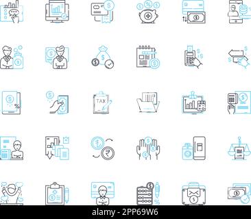 Set di icone lineari Adaptive Process (processo adattivo). Agilità, flessibilità, adattabilità, ottimizzazione, efficienza, Ininterrottamente, linee di miglioramento e segnali concettuali Illustrazione Vettoriale