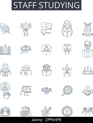 Personale che studia la collezione di icone di linea. Intuizione, percezione, giudizio, saggezza, acume, Discriminazione, vettore astuto e illustrazione lineare Illustrazione Vettoriale