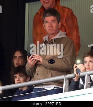 Londra, Regno Unito. 22nd Apr, 2023. Noel Gallagher alla semifinale della Emirates fa Cup Manchester City contro Sheffield United Match al Wembley Stadium, Londra, Regno Unito il 22nd aprile 2023. Credit: Paul Marriott/Alamy Live News Foto Stock