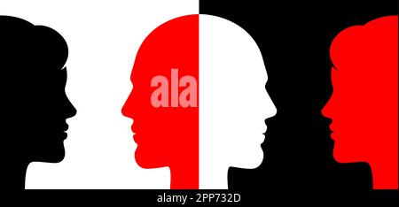 Doppia vita, vita segreta, disegno vettoriale di concetto di stile piatto. Illustrazione Vettoriale