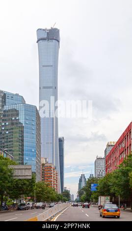 Pechino, Cina - Agosto 08 2018: Il China Zun quasi completato. Foto Stock