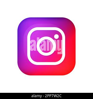 Bologna, Italia - 04222023. 3d icona vector instagram per i social media. Vettore EPS10 Illustrazione Vettoriale