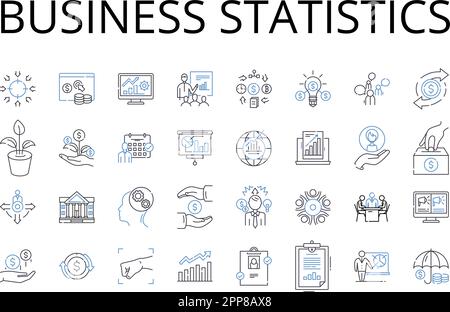 Raccolta di icone della riga delle statistiche aziendali. Psicologia sociale, ambiente ecologico, Scienze computazionali, Giustizia penale, sicurezza informatica Illustrazione Vettoriale