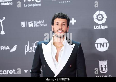 Madrid. Spagna. 20230422, Sebastian Yatra partecipa ai premi Platino 10th per il cinema Iberoamericano 2023 Rec Carpet al Palacio Municipal de Congresos-IFEMA Madrid il 22 aprile 2023 a Madrid, Spagna Foto Stock