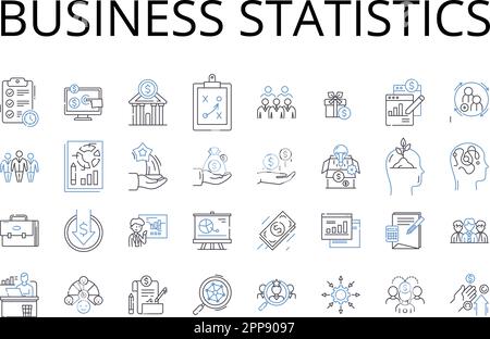 Raccolta di icone della riga delle statistiche aziendali. Psicologia sociale, ambiente ecologico, Scienze computazionali, Giustizia penale, sicurezza informatica Illustrazione Vettoriale