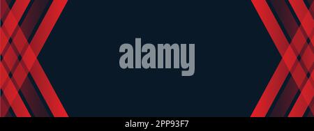 Design astratto del banner, nero e rosso Illustrazione Vettoriale