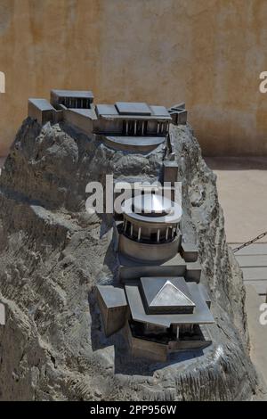 Statua del palazzo Masada nel deserto della Giudea Israele Foto Stock