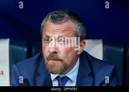 San Pietroburgo, Russia. 22nd Apr, 2023. Slavisa Jokanovic, allenatore capo di Dynamo visto durante la partita di calcio della Premier League russa tra Zenit Saint Petersburg e Dynamo Moscow alla Gazprom Arena. Zenit 3:1 Dynamo. Credit: SOPA Images Limited/Alamy Live News Foto Stock