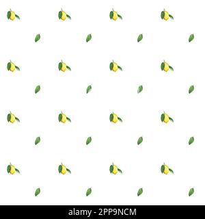 Motivo acquerello senza cuciture con limoni per imballo e cartoline. Illustrazione Vettoriale