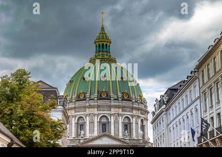 Una chiesa in marmo nel centro di Copenhagen. Frederik Kirke. Frederiksstaden, Copenaghen, Danimarca. Capitali d'Europa Foto Stock